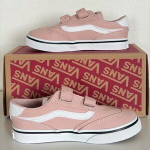 New Vans Brooklyn Ls V Toddler Girl’s Shoes - Canvas Pink Sepia Rose - Size 10